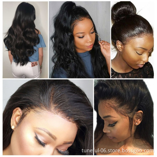 Tuneful Wholesale Virgin Brazilian Hair Wigs Cuticle Aligned Hair 360 Lace Frontal Wig Human Hair Wigs For Black Women